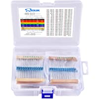 SIQUK 1480 Piezas Resistencias 68 Valores 1% Kit de resistencia 0 Ohm-1M Ohm 1 - 4W Surtido de resistencias de película…
